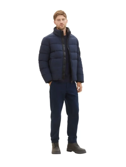 Пуховик Puffer jacket with hidden hood 1037336-10668 Tom Tailor L Темно-синий 1037336-10668 фото 5 — интернет-магазин Tapok