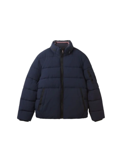 Пуховик Puffer jacket with hidden hood 1037336-10668 Tom Tailor L Темно-синий 1037336-10668 фото 6 — интернет-магазин Tapok