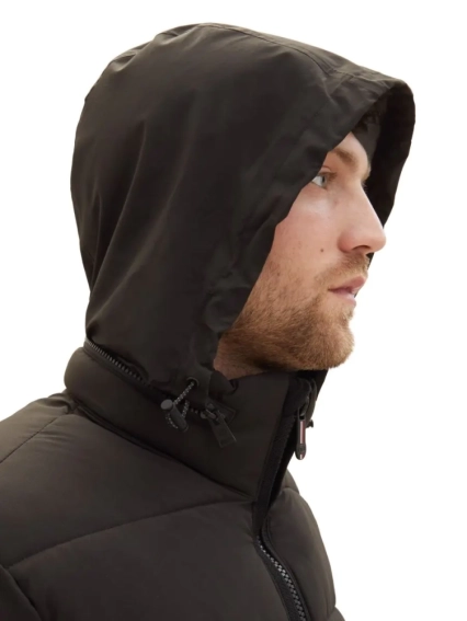Пуховик Puffer jacket with hidden hood 1037336-29999 Tom Tailor L Черный 1037336-29999 фото 4 — интернет-магазин Tapok