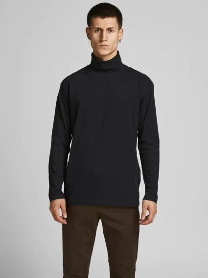 Светр JJERILEY TEE LS ROLL NECK SN 12190713-Black Jack&Jones M Чорний 12190713-Black фото 1 — інтернет-магазин Tapok