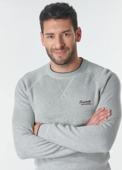 Свитшот JORJOES KNIT CREW NECK 12175774 Light Grey Jack&amp;Jones S Серый 12175774LightGrey фото 3 — интернет-магазин Tapok
