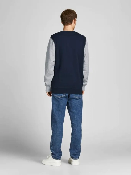 Світшот JORREWORKED SWEAT CREW NECK LTN 12207365-Navy Blazer-Fit:AUTHENTIC CROP Jack&Jones M Темно-с 12207365-Navy Blazer-Fit: фото 2 — інтернет-магазин Tapok