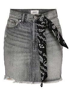Юбка ONLFINE HW LIFE DNM JNS SKIRT ADD 15227070 Grey Denim ONLY L Темно-серый 15227070GreyDenim