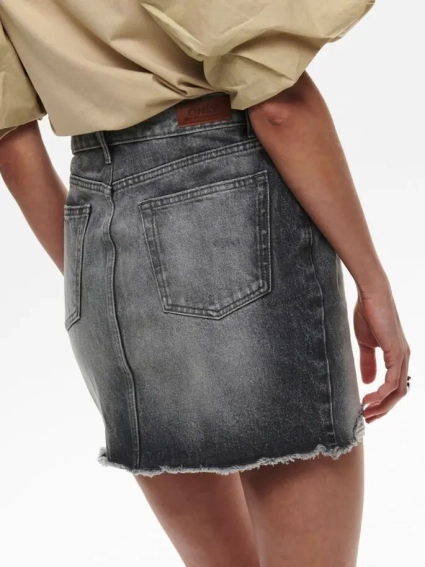 Юбка ONLFINE HW LIFE DNM JNS SKIRT ADD 15227070 Grey Denim ONLY L Темно-серый 15227070GreyDenim фото 5 — интернет-магазин Tapok