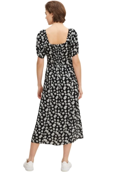 Платье fitted allover printed dress 1031324-29563 Tom Tailor M Черный 1031324-29563 фото 2 — интернет-магазин Tapok