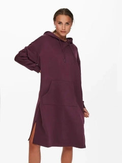 Платье ONLCHELSEA LIFE L/S OVERSIZE DRESS SWT 15241307-Winetasting ONLY L Бордовый 15241307-Winetasting