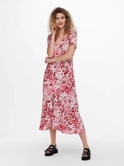 Платье ONLENOLA S/S MIDI DRESS WVN 15230958 High Risk Red-CRUISE FLORAL ONLY S Красный 15230958HighRiskRed-CRUIS фото 1 — интернет-магазин Tapok