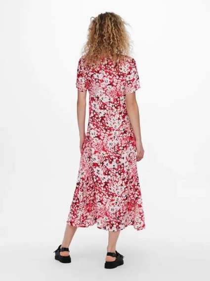 Платье ONLENOLA S/S MIDI DRESS WVN 15230958 High Risk Red-CRUISE FLORAL ONLY S Красный 15230958HighRiskRed-CRUIS фото 2 — интернет-магазин Tapok