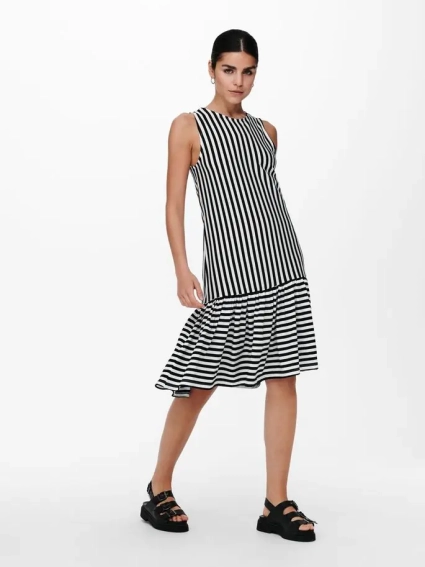 Платье ONLFIONA LIFE S/L DRESS JRS 15230776 Bright White-BLACK ONLY L Черный 15230776BrightWhite-BLACK фото 2 — интернет-магазин Tapok