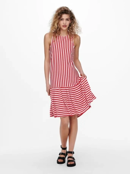 Платье ONLFIONA LIFE S/L DRESS JRS 15230776 Cloud Dancer-HIGH RISK RED ONLY L Красный 15230776CloudDancer-HIGH  фото 2 — интернет-магазин Tapok