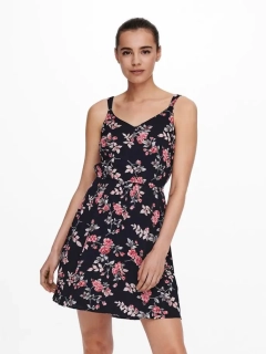 Платье ONLKARMEN S/L SHORT DRESS AOP WVN NOOS 15157655 Night Sky-ROSE FLOWERS ONLY 34 Темно-синий 15157655NightSky-ROSE FLO