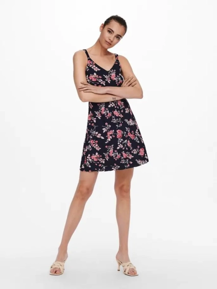 Сукня ONLKARMEN S/L SHORT DRESS AOP WVN NOOS 15157655 Night Sky-ROSE FLOWERS ONLY 34 Темно-синій 15157655NightSky-ROSE FLO фото 2 — інтернет-магазин Tapok