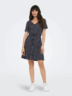 Сукня ONLMAY S/S V-NECK SHORT DRESS JRS NOOS 15286935-Night Sky-AOP:Lea flower ONLY L Темно-синій 15286935-Night Sky-AOP:Le