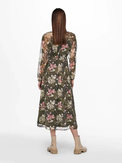Платье ONLPHOEBE LIFE L/S MIDI DRESS WVN 15246103-Plum Truffle-AOP:LE JARDIN MIXED FLOWERS ONLY L Тем 15246103-Plum Truffle-AOP фото 2 — интернет-магазин Tapok