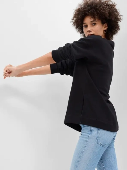 Толстовка CREWNECK LOGO TUNIC SWEATSHIRT 741683-03 GAP L Черный 741683-03 фото 2 — интернет-магазин Tapok