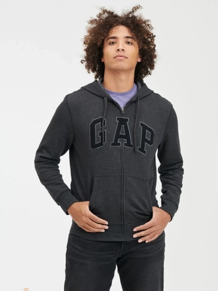 Толстовка FULLZIP LOGO HOODIE 738099-00 GAP XL Темно-серый 738099-00 фото 1 — интернет-магазин Tapok