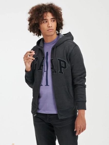 Толстовка FULLZIP LOGO HOODIE 738099-00 GAP XL Темно-серый 738099-00 фото 2 — интернет-магазин Tapok