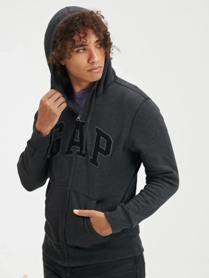 Толстовка FULLZIP LOGO HOODIE 738099-00 GAP XL Темно-серый 738099-00 фото 3 — интернет-магазин Tapok