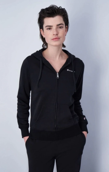 Толстовка hooded full zip sweatshirt 117115-KK001 Champion M Черный 117115-KK001 фото 1 — интернет-магазин Tapok