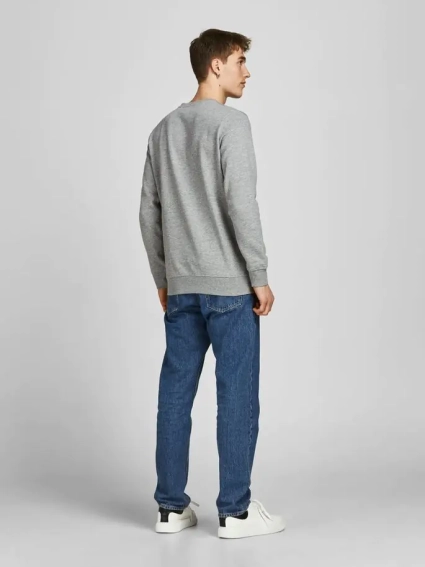 Толстовка JJBRAT SWEAT CREW NECK 12201404-Light Grey Melange-Print:Navy Blazer Jack&amp;Jones XXL Серый 12201404-Light Grey Melan фото 2 — интернет-магазин Tapok