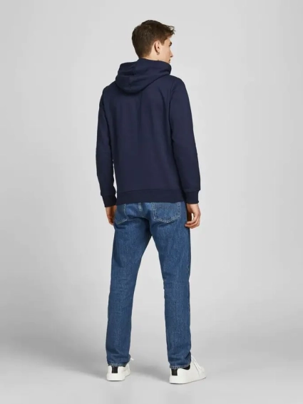 Толстовка JJBRAT SWEAT HOOD 12201406-Navy Blazer-Print:True Red. White Jack&amp;Jones S Темно-синий 12201406-Navy Blazer-Prin фото 2 — интернет-магазин Tapok