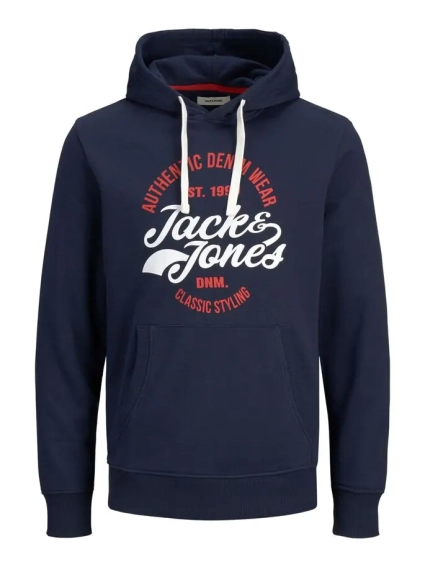 Толстовка JJBRAT SWEAT HOOD 12201406-Navy Blazer-Print:True Red. White Jack&amp;Jones S Темно-синий 12201406-Navy Blazer-Prin фото 5 — интернет-магазин Tapok