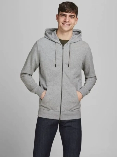 Толстовка JJEBASIC SWEAT ZIP HOOD NOOS 12181901 Light Grey Melange Jack&Jones XXL Сірий 12181901LightGreyMela