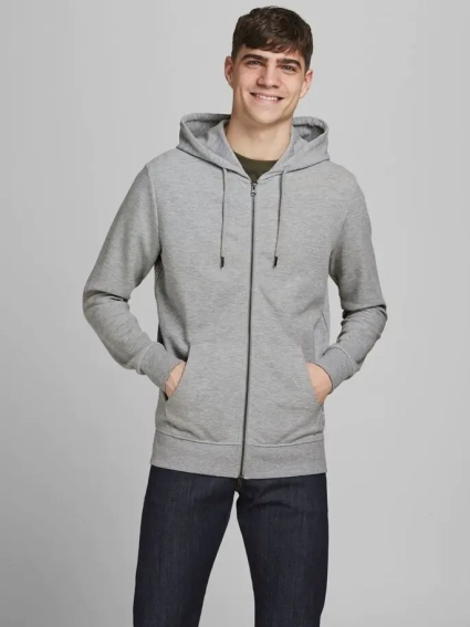 Толстовка JJEBASIC SWEAT ZIP HOOD NOOS 12181901 Light Grey Melange Jack&amp;Jones XXL Серый 12181901LightGreyMela фото 1 — интернет-магазин Tapok