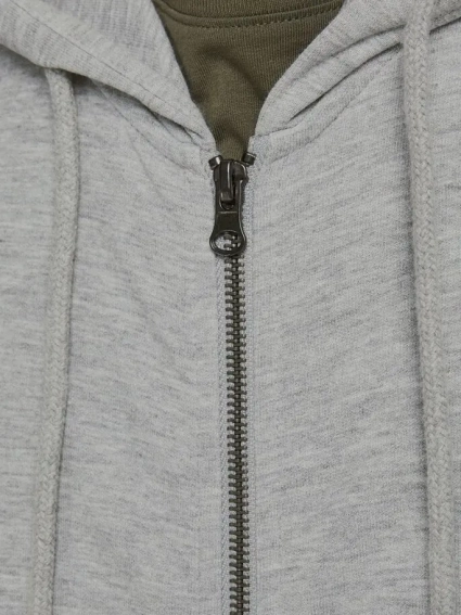 Толстовка JJEBASIC SWEAT ZIP HOOD NOOS 12181901 Light Grey Melange Jack&amp;Jones XXL Серый 12181901LightGreyMela фото 2 — интернет-магазин Tapok