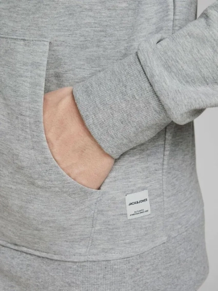 Толстовка JJEBASIC SWEAT ZIP HOOD NOOS 12181901 Light Grey Melange Jack&amp;Jones XXL Серый 12181901LightGreyMela фото 3 — интернет-магазин Tapok