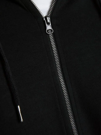 Толстовка JJEBASIC SWEAT ZIP HOOD NOOS PS 12182493-Black Jack&amp;Jones PLUS 2XL Черный 12182493-Black фото 3 — интернет-магазин Tapok