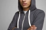 Толстовка JJEHOLMEN SWEAT ZIP HOOD NOOS 12136884-Dark Grey Melange-Fit:REG FIT Jack&amp;Jones L Темно-си 12136884-Dark Grey Melang Фото 3