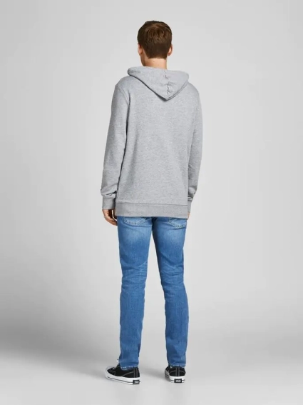 Толстовка JJESHARK SWEAT HOOD NOOS 12205081-Light Grey Melange-Принт:Navy Blazer Jack&amp;Jones XXL Серые 12205081-Light Grey Melan фото 2 — интернет-магазин Tapok