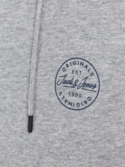 Толстовка JJESHARK SWEAT HOOD NOOS 12205081-Light Grey Melange-Принт:Navy Blazer Jack&amp;Jones XXL Серые 12205081-Light Grey Melan фото 3 — интернет-магазин Tapok