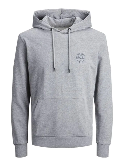 Толстовка JJESHARK SWEAT HOOD NOOS 12205081-Light Grey Melange-Принт:Navy Blazer Jack&amp;Jones XXL Серые 12205081-Light Grey Melan фото 5 — интернет-магазин Tapok