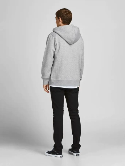 Толстовка JJESOFT BASIC SWEAT ZIP HOOD NOOS 12191895-Light Grey Melange-Fit:REG FIT Jack&amp;Jones L Сер 12191895-Light Grey Melan фото 3 — интернет-магазин Tapok