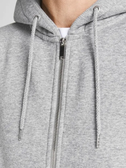 Толстовка JJESOFT BASIC SWEAT ZIP HOOD NOOS 12191895-Light Grey Melange-Fit:REG FIT Jack&amp;Jones L Сер 12191895-Light Grey Melan фото 4 — интернет-магазин Tapok