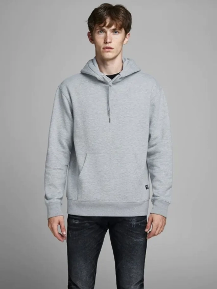 Толстовка JJESOFT SWEAT HOOD NOOS 12161145 Light Grey Melange Jack&amp;Jones L Серый 12161145LightGreyMela фото 1 — интернет-магазин Tapok