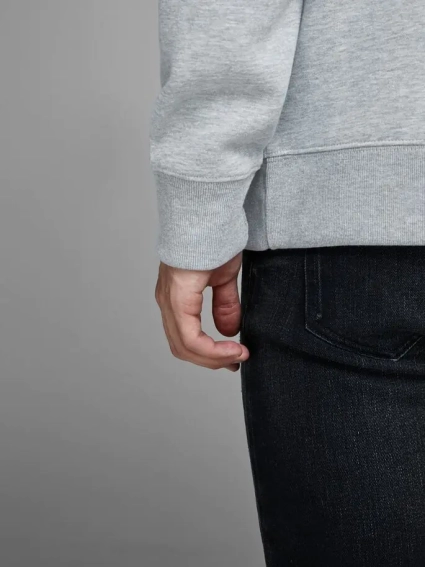 Толстовка JJESOFT SWEAT HOOD NOOS 12161145 Light Grey Melange Jack&amp;Jones L Серый 12161145LightGreyMela фото 4 — интернет-магазин Tapok