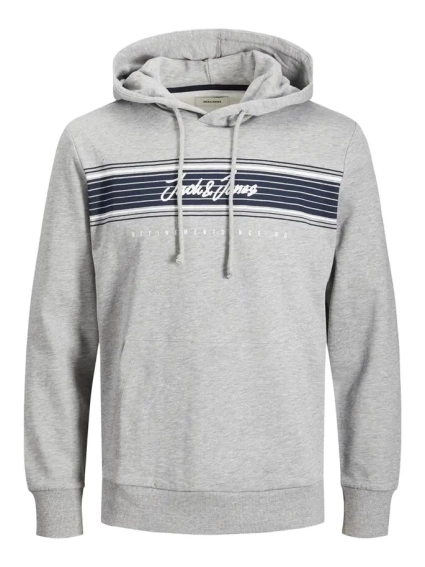 Толстовка JJLEO SWEAT HOOD 12200768-Light Grey Melange Jack&Jones L Сірий 12200768-Light Grey Melan фото 1 — інтернет-магазин Tapok