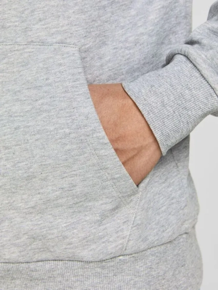 Толстовка JJLEO SWEAT HOOD 12200768-Light Grey Melange Jack&Jones L Сірий 12200768-Light Grey Melan фото 5 — інтернет-магазин Tapok