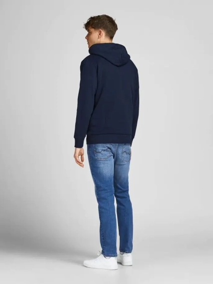 Толстовка JJLEO SWEAT HOOD 12200768-Navy Blazer Jack&Jones L Темно-синій 12200768-Navy Blazer фото 3 — інтернет-магазин Tapok