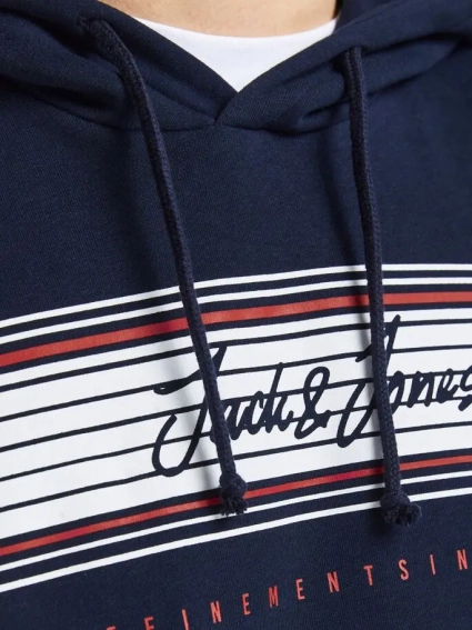 Толстовка JJLEO SWEAT HOOD 12200768-Navy Blazer Jack&Jones L Темно-синій 12200768-Navy Blazer фото 4 — інтернет-магазин Tapok