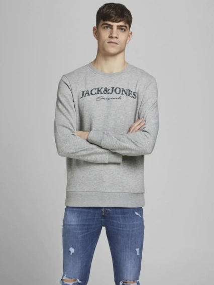Толстовка JORMINISTRY SWEAT CREW NECK 12180410 Light Grey Melange Jack&amp;Jones XXL Серый 12180410LightGreyMela фото 2 — интернет-магазин Tapok