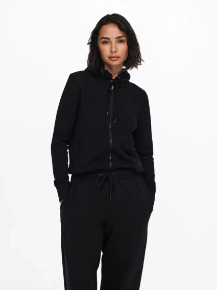 Толстовка ONLFEEL LIFE L/S ZIP HOOD SWT 15240765-Black ONLY L Чорний 15240765-Black фото 3 — інтернет-магазин Tapok