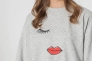 Толстовка ONLJENNIFER LIFE L/S O-NECK BOX SWT 15250226-Light Grey Melange-Print:FACE ONLY L Серый 15250226-Light Grey Melan Фото 3