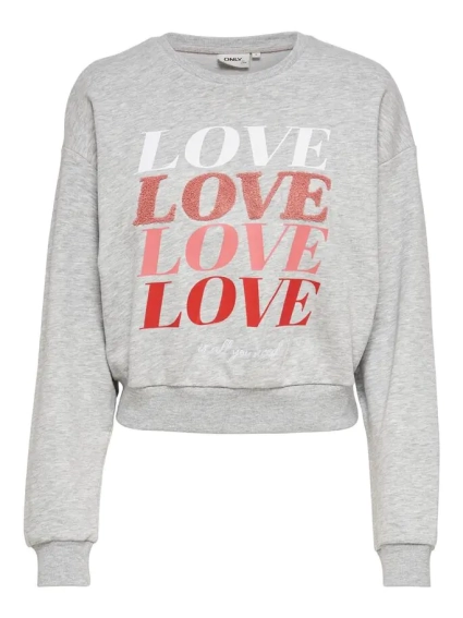 Толстовка ONLLOVE LIFE L/S O-NE 15226033 Light Grey Melange ONLY L Сірий 15226033LightGreyMela фото 1 — інтернет-магазин Tapok