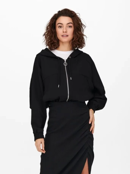 Толстовка ONLMARIYA L/S ZIP HOODIE PNT 15243731-Black ONLY L Чорний 15243731-Black фото 3 — інтернет-магазин Tapok