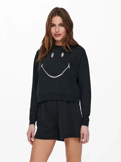 Толстовка ONLSMILEY LIFE L/S SWT 15232823 Black-SMILEY ONLY M Чорний 15232823Black-SMILEY фото 1 — інтернет-магазин Tapok