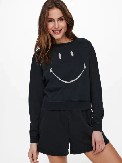 Толстовка ONLSMILEY LIFE L/S SWT 15232823 Black-SMILEY ONLY M Чорний 15232823Black-SMILEY фото 3 — інтернет-магазин Tapok